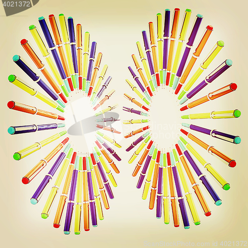 Image of corporate pen design . 3D illustration. Vintage style.