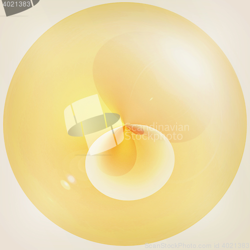 Image of Shiny button. 3D illustration. Vintage style.