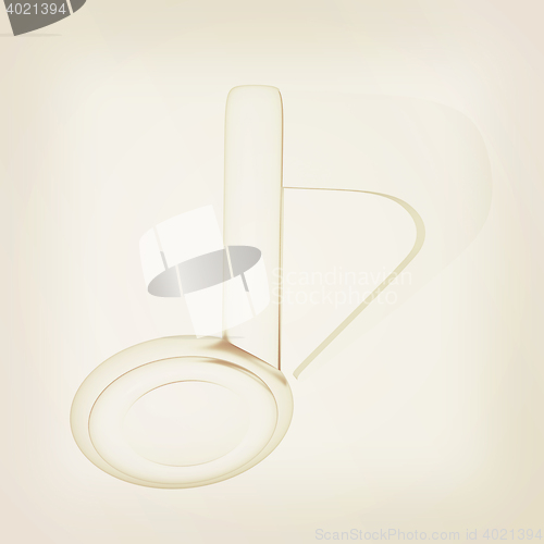 Image of 3d note. 3D illustration. Vintage style.