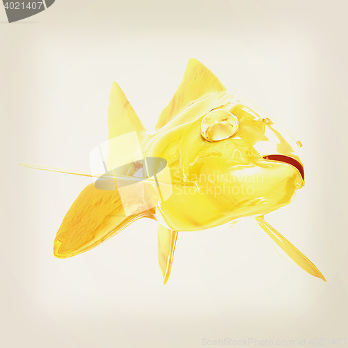 Image of Gold fish. 3D illustration. Vintage style.