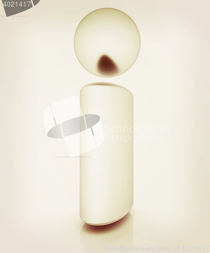 Image of 3D metall letter \"I\". 3D illustration. Vintage style.