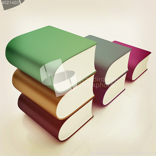 Image of Glossy Books Icon isolated on a white background. 3D illustratio