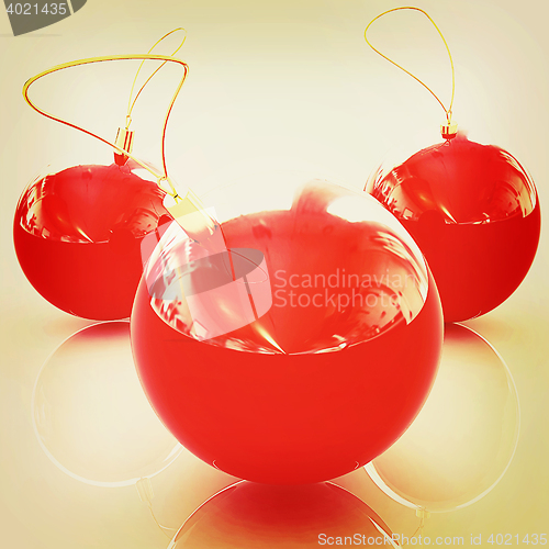 Image of Christmas toys. 3D illustration. Vintage style.