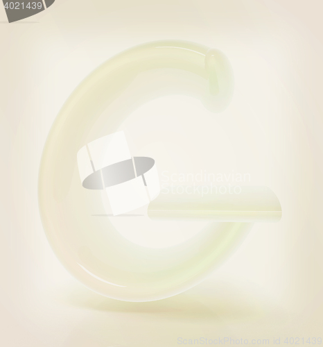 Image of Glossy alphabet. The letter \"G\". 3D illustration. Vintage style.