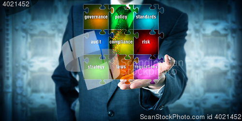 Image of GRC Manager Presenting A Virtual Planning Matrix