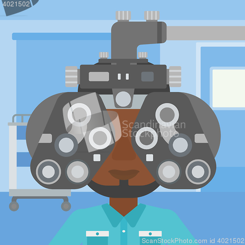Image of Patient during eye examination.