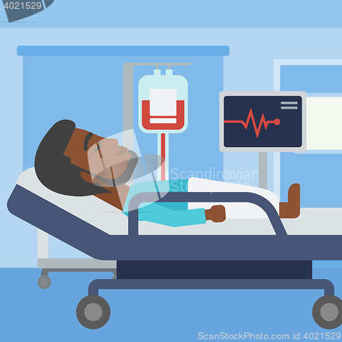 Image of Man lying in hospital bed.