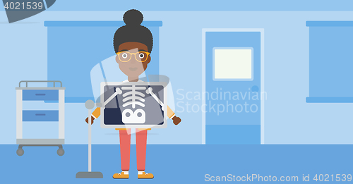 Image of Patient during x ray procedure.