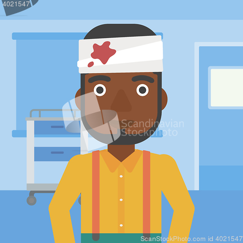 Image of Man with injured head.