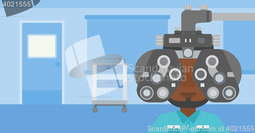 Image of Patient during eye examination.