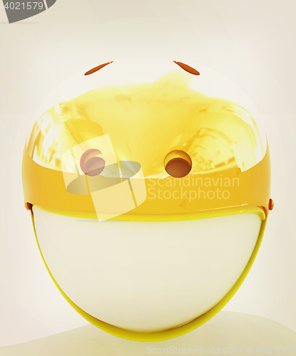 Image of 3d man in bicycle helmet . 3D illustration. Vintage style.