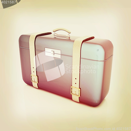 Image of traveler\'s suitcase . 3D illustration. Vintage style.