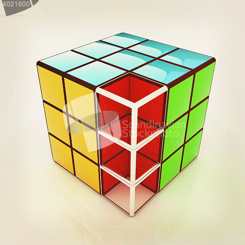 Image of Abstract colorfull geometric background. 3D illustration. Vintag