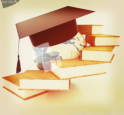 Image of Global Education. 3D illustration. Vintage style.