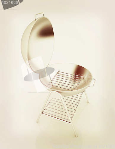 Image of Oven barbecue grill. 3D illustration. Vintage style.