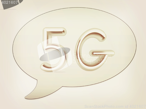 Image of messenger window icon. 5g modern internet network. 3D illustrati