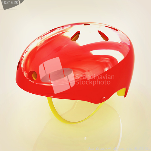 Image of Bicycle helmet . 3D illustration. Vintage style.