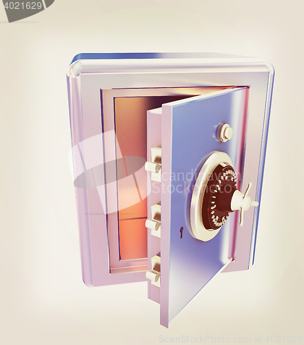 Image of Security metal safe with empty space inside . 3D illustration. V