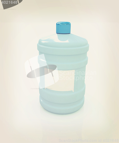 Image of water bottle. 3D illustration. Vintage style.