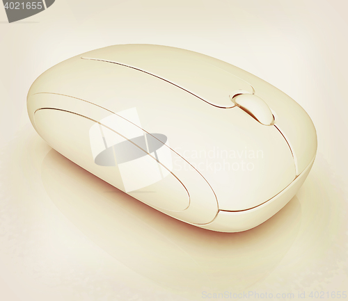 Image of Wireless computer mouse. 3D illustration. Vintage style.