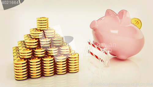 Image of Savings no barriers!. 3D illustration. Vintage style.