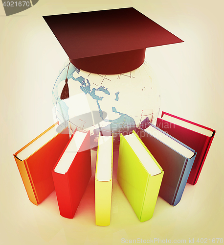 Image of Global Education . 3D illustration. Vintage style.