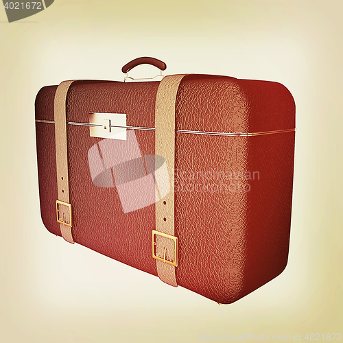 Image of Black traveler\'s suitcase . 3D illustration. Vintage style.