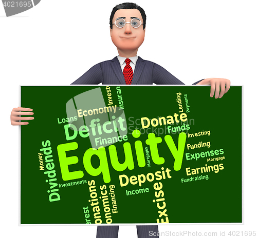 Image of Equity Word Shows Fund Capital And Riches