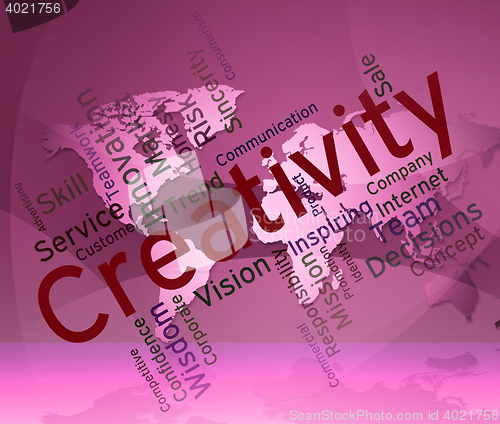 Image of Creativity Words Represents Creative Inventions And Vision