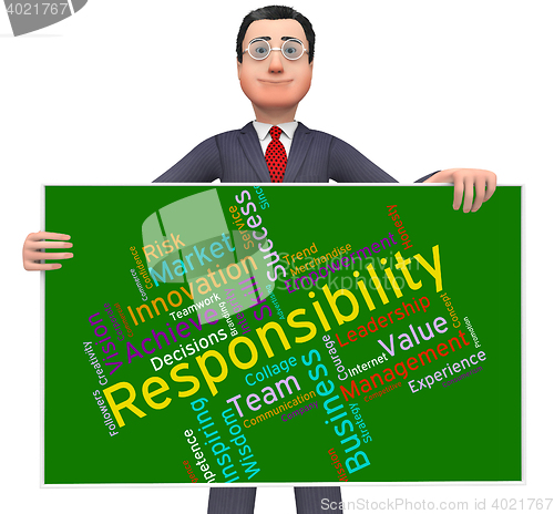 Image of Responsibility Words Shows Management Obliged And Responsible