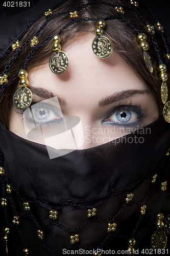 Image of arab woman showing only her eyes