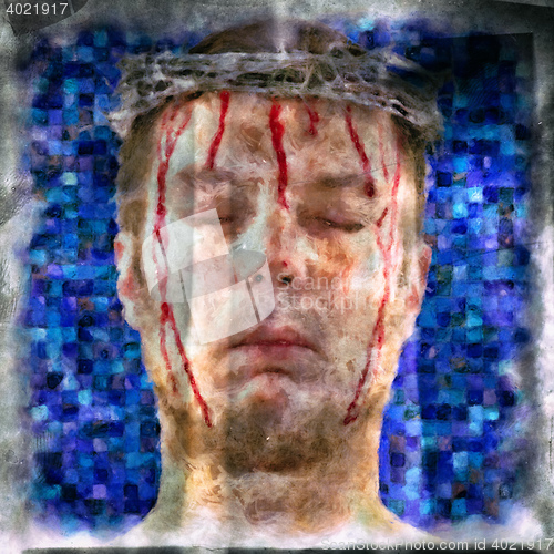 Image of Illustration portrait bleeding man