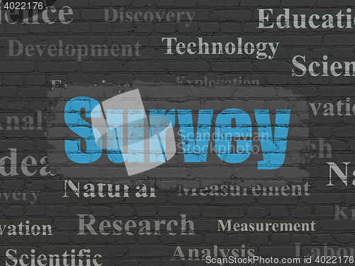 Image of Science concept: Survey on wall background