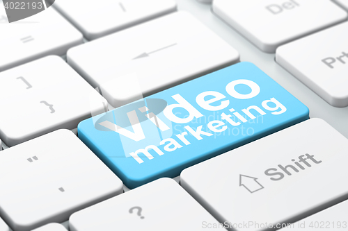 Image of Business concept: Video Marketing on computer keyboard background