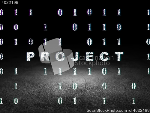 Image of Business concept: Project in grunge dark room