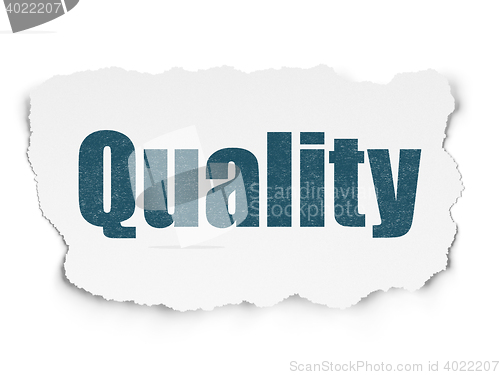 Image of Marketing concept: Quality on Torn Paper background
