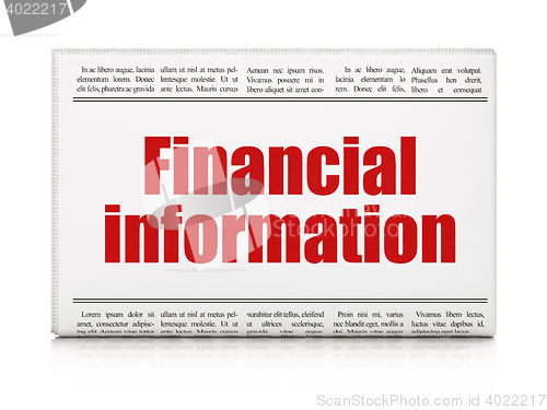 Image of Finance concept: newspaper headline Financial Information