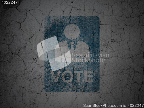 Image of Politics concept: Ballot on grunge wall background