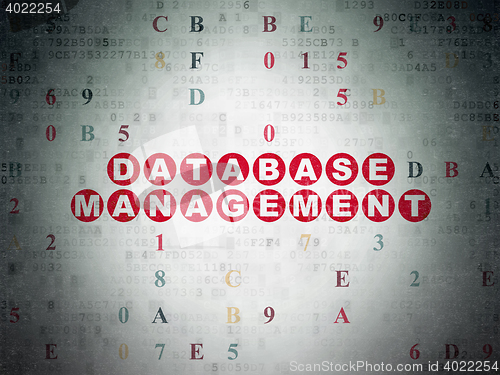 Image of Database concept: Database Management on Digital Data Paper background