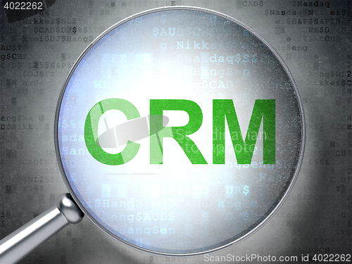 Image of Finance concept: CRM with optical glass