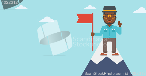 Image of Cheerful leader businessman vector illustration.