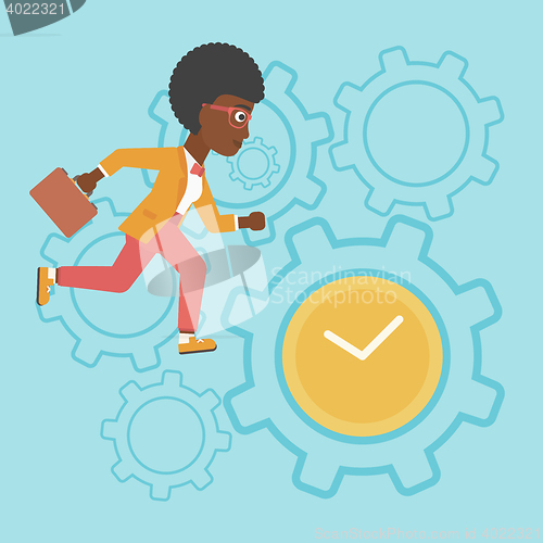 Image of Business woman running vector illustration.