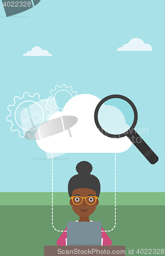 Image of Cloud computing technology vector illustration.