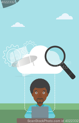 Image of Cloud computing technology vector illustration.