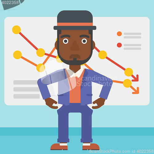 Image of Bancrupt business man vector illustration.