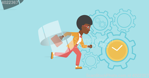 Image of Business woman running vector illustration.