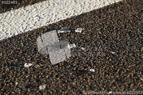 Image of glass on the pavement