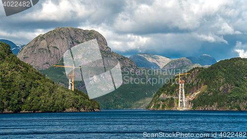 Image of Dalsfjord bridge - under construction