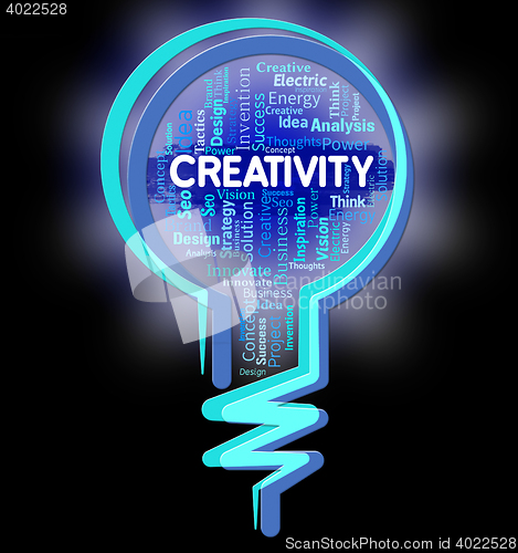 Image of Creativity Lightbulb Shows Inventions Designs And Design