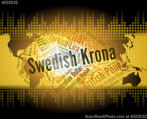 Image of Swedish Krona Indicates Foreign Exchange And Coinage